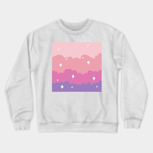 Starry Pixel Sunset Clouds Crewneck Sweatshirt